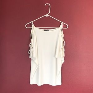 Express White Open Shoulder Blouse Size XS
